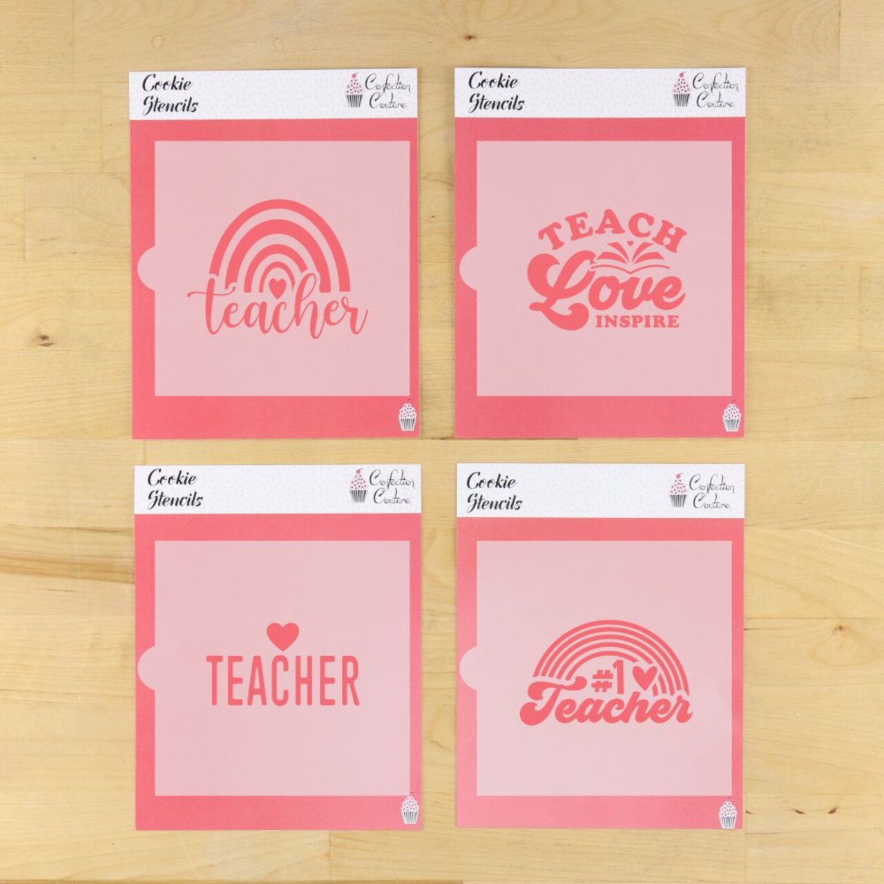 Teach Love Inspire Cookie Stencil Set | Cookie Decorating Tool | Airbrushing | Royal Icing | Arts & Craft | Confection Couture |